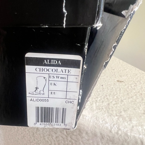 HUNTER ALIDA Women’s Brown Leather Knee High Lace Up Boots Size 7 - Picture 9 of 11